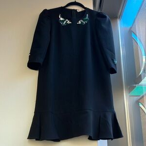 Mademoiselle Tara Black Dress with Sequin Birds- EU 38